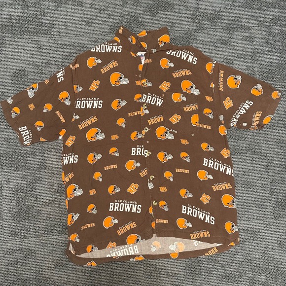 NFL Other - Vintage NFL Cleveland Browns All Over Print Button Down Shirt Mens Large DB70